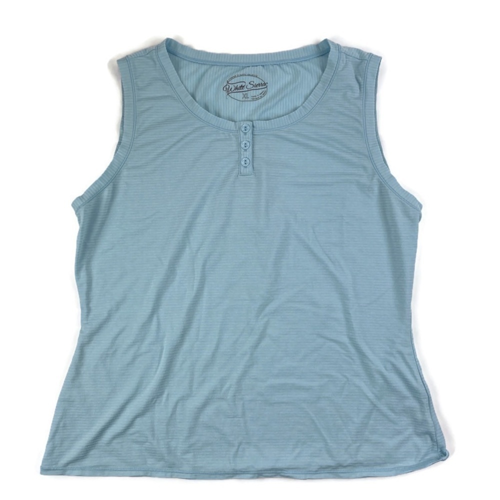 White Sierra Light Blue Tank Top